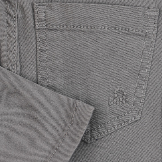 Pantaloni din bumbac cu sigla mărcii, gri, marca Benetton Benetton 260790 3