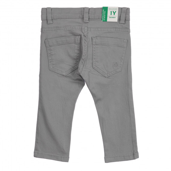 Pantaloni din bumbac cu sigla mărcii, gri, marca Benetton Benetton 260791 4