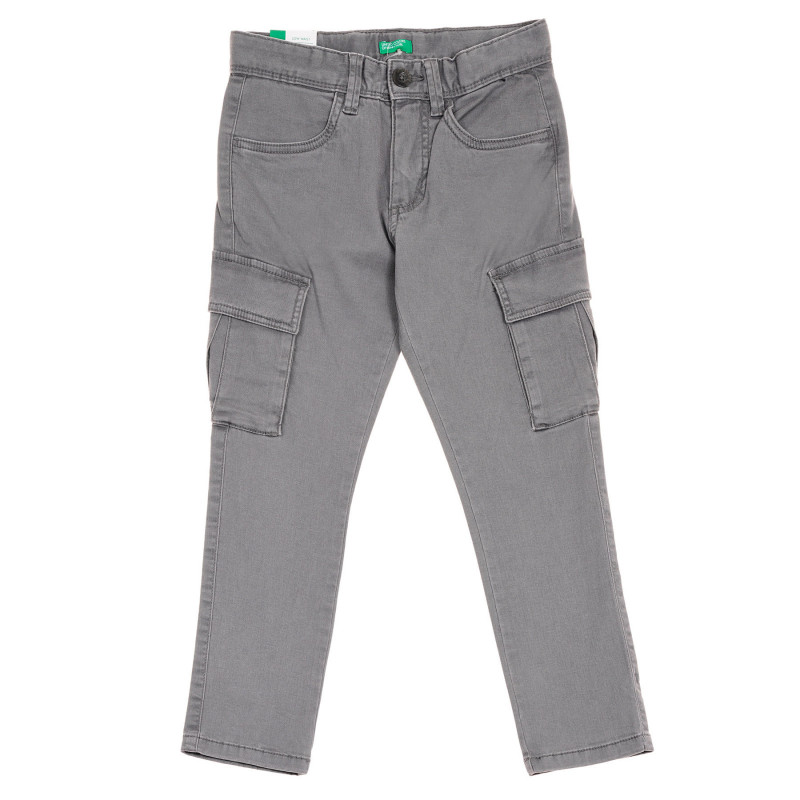 Pantaloni cu buzunare laterale, gri, marca Benetton  260965