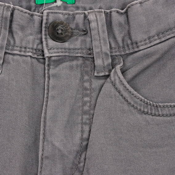 Pantaloni cu buzunare laterale, gri, marca Benetton Benetton 260966 2