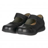 Pantofi balerini din piele cu cusături decorative, negru Chicco 261058 