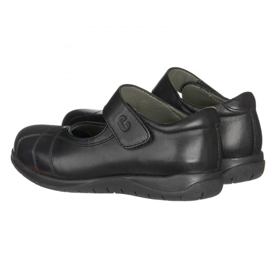 Pantofi balerini din piele cu cusături decorative, negru Chicco 261059 2