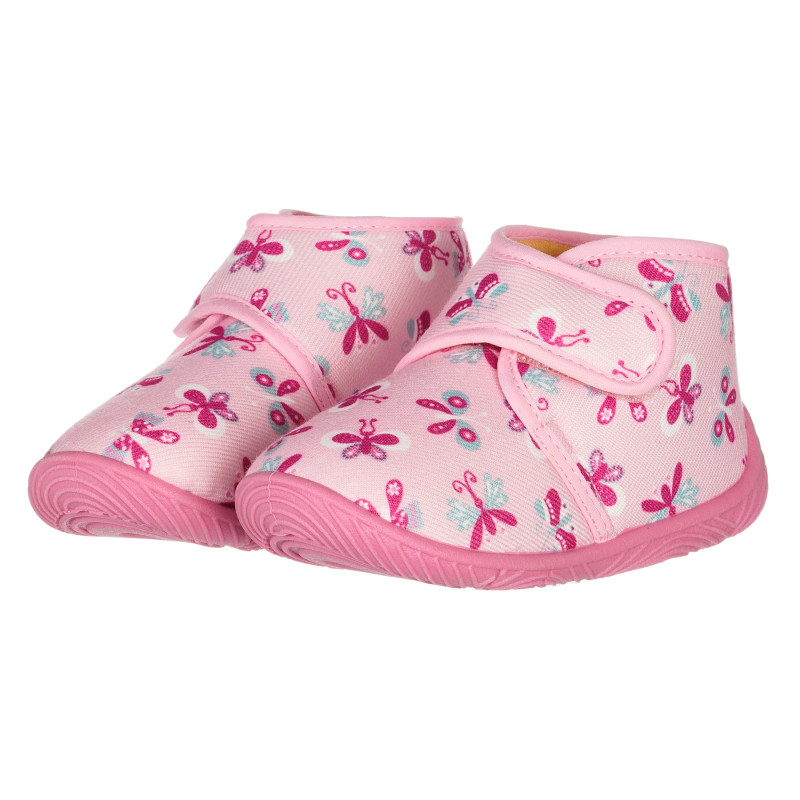 Papuci cu imprimeu fluture, roz  261227