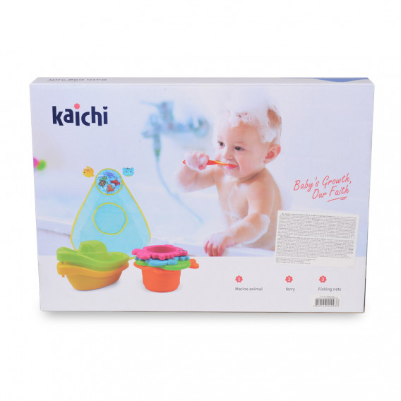 Set de jucării de baie, matrite și animale, cu plasă Kaichi 261717 3