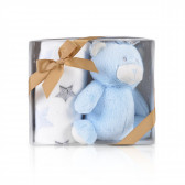 Pătură Urs albastru cu o mică jucărie - 90x75 cm. CANGAROO 261776 2