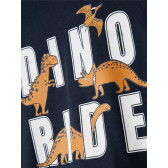 Bluză din bumbac organic cu imprimeu dinozaur, bleumarin Name it 262175 3