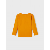 Bluză din bumbac organic cu imprimeu skateboarder, portocalie Name it 262177 2