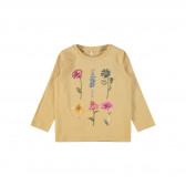 Bluză din bumbac organic cu imprimeu de flori, bej Name it 262192 