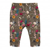 Pantaloni din bumbac organic cu imprimeu floral, verzi Name it 262194 