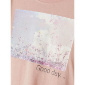 Bluză din bumbac organic cu imprimeu floral și cer, roz Name it 262242 3