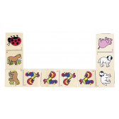 Domino - Animale într-o cutie de lemn Goki 262632 