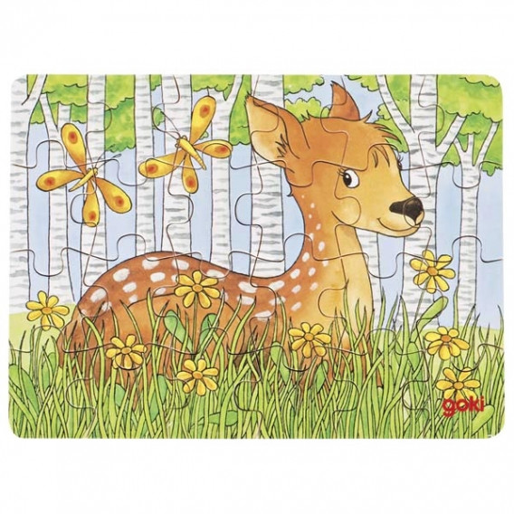 Mini puzzle - Animale din pădure - sortiment Goki 262765 2