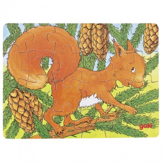 Mini puzzle - Animale din pădure - sortiment Goki 262768 5
