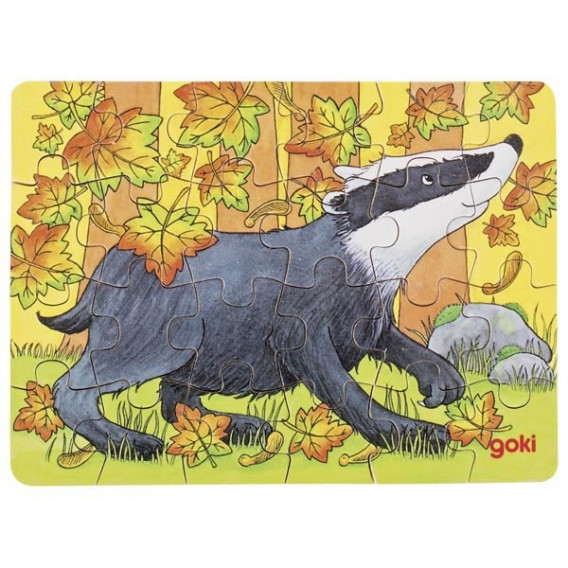 Mini puzzle - Animale din pădure - sortiment Goki 262769 6