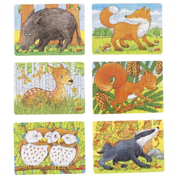 Mini puzzle - Animale din pădure - sortiment Goki 262770 7