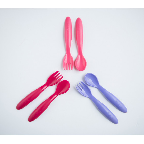 Set de linguri și furculițe colorate pentru o fată, 6 buc. Mycey 262868 2