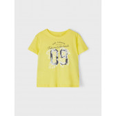 Tricou din bumbac organic cu imprimeu grafic, de culoare galbenă Name it 263059 
