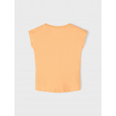 Tricou din bumbac organic cu imprimeu inimă și palmă, portocaliu Name it 263069 2