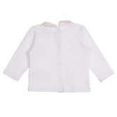 Set de bluză și pantaloni cu picior întreg, din bumbac, alb și roz Chicco 263458 5