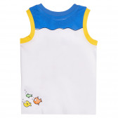 Set de tricou din bumbac și pantaloni scurți cu imprimeu, pentru bebeluși, alb și albastru Chicco 263500 5
