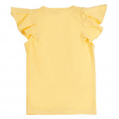 Tricou din bumbac cu inscripție, de culoare galbenă Chicco 263539 4