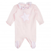 Salopetă din bumbac cu stea, pentru bebeluși, roz Chicco 263620 