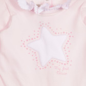 Salopetă din bumbac cu stea, pentru bebeluși, roz Chicco 263623 3