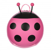 Rucsac mini pentru copii în formă de buburuză, cu centură de siguranță, roz Supercute 263848 