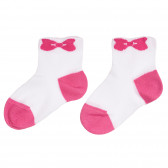 Șosete albe cu fundițe roz pentru fete Chicco 264071 