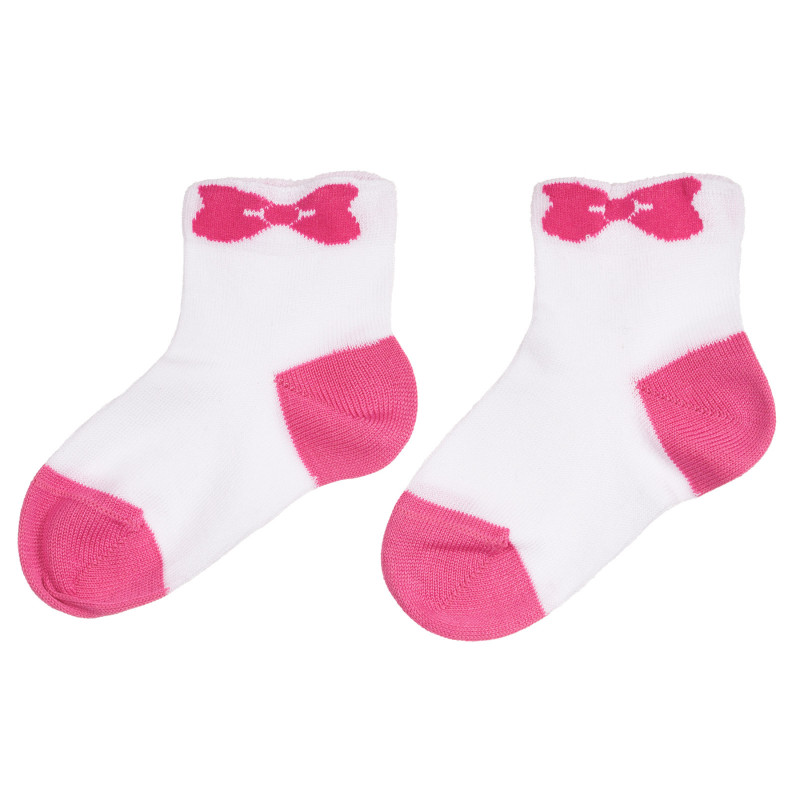 Șosete albe cu fundițe roz pentru fete  264071
