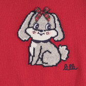 Pulover cu imprimeu câine pentru fete, roșu Chicco 264158 2