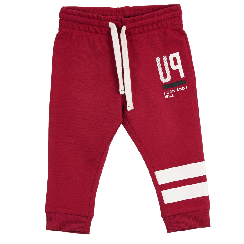 Pantaloni sport din bumbac pentru copii UP, roșii  264176