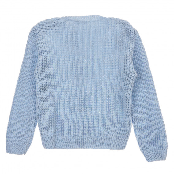 Pulover tricotat cu aplicație florală, albastru Chicco 264210 4