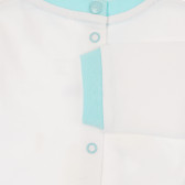 Pijama din bumbac cu imprimeu pentru bebeluși, în alb și albastru Chicco 264306 5