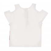Set de tricou din bumbac și pantaloni scurți pentru bebeluși, în alb și roz Chicco 264427 5