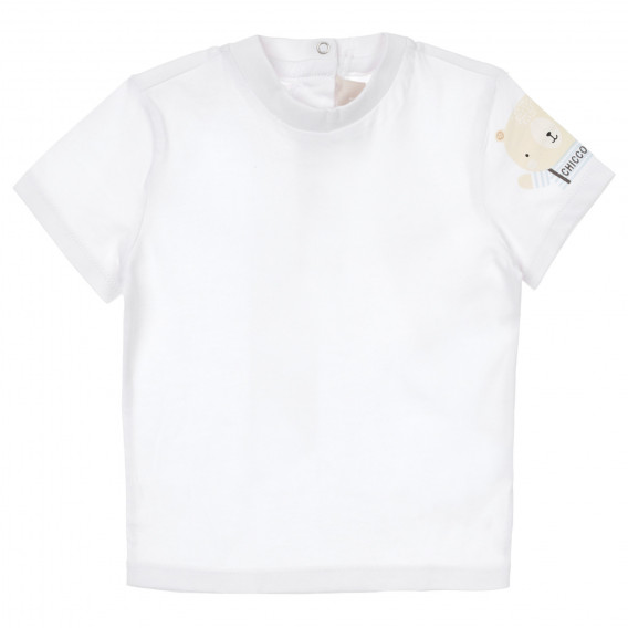 Set de salopetă din bumbac și tricou, pentru bebeluși, alb și gri Chicco 264553 5