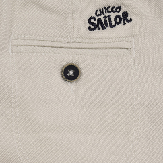Pantaloni pentru bebeluși, albi cu inscripție Chicco 264557 3