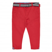 Pantaloni de bumbac cu centură pentru bebeluși, roșii Chicco 264626 