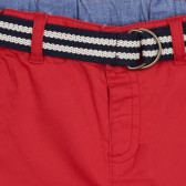 Pantaloni de bumbac cu centură pentru bebeluși, roșii Chicco 264627 2