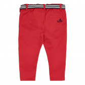 Pantaloni de bumbac cu centură pentru bebeluși, roșii Chicco 264629 4