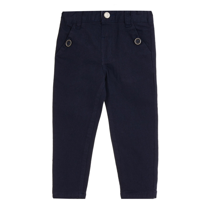 Pantaloni de bumbac cu nasturi pentru băieți, bleumarin  264641