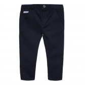 Pantaloni de bumbac cu o mică aplicație, bleumarin Chicco 264667 