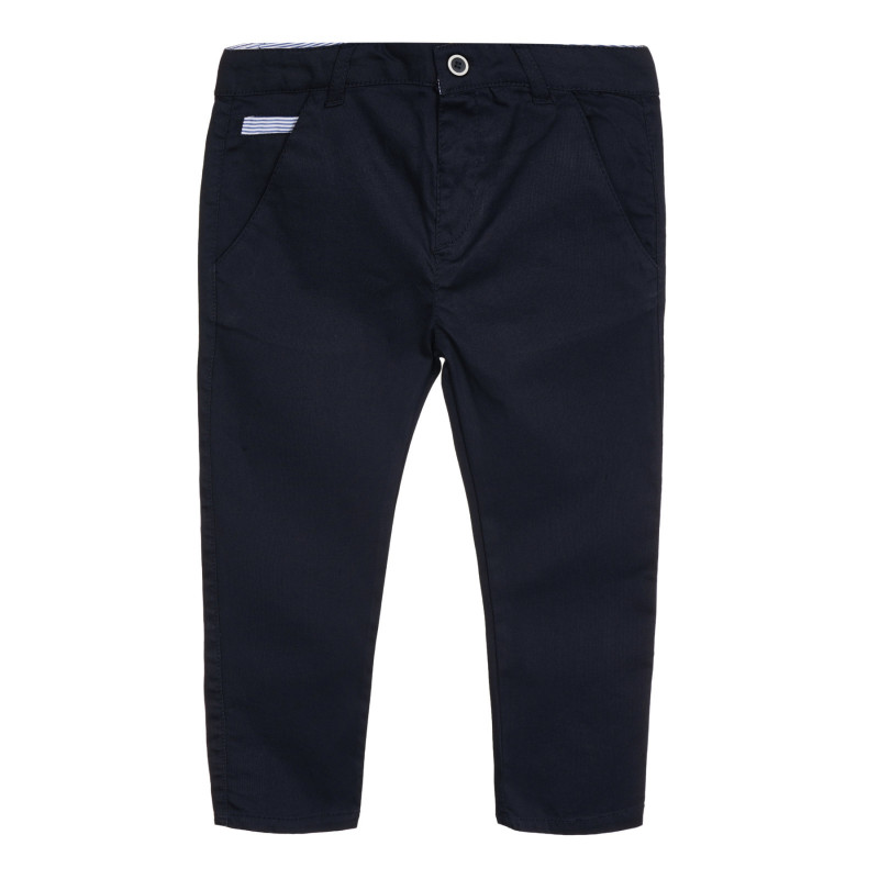 Pantaloni de bumbac cu o mică aplicație, bleumarin  264667