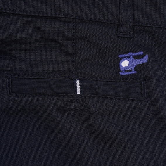 Pantaloni de bumbac cu o mică aplicație, bleumarin Chicco 264669 3