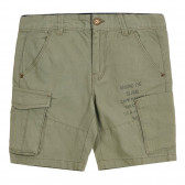 Pantaloni scurți din bumbac cu inscripții, verzi Chicco 264697 