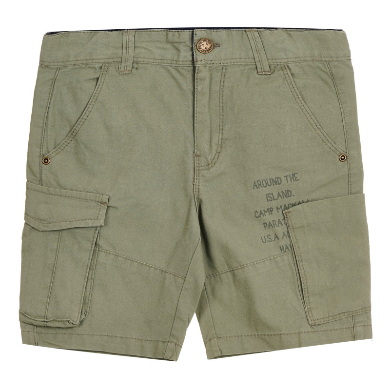 Pantaloni scurți din bumbac cu inscripții, verzi  264697