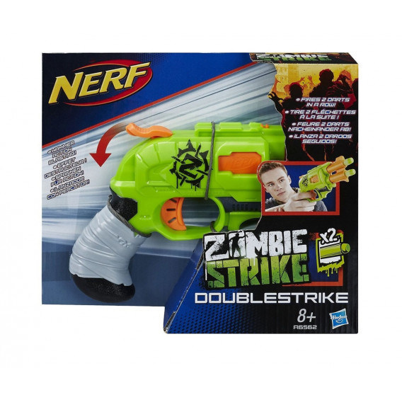 Pistol Zombie Strike cu 2 cartușe Nerf 2648 