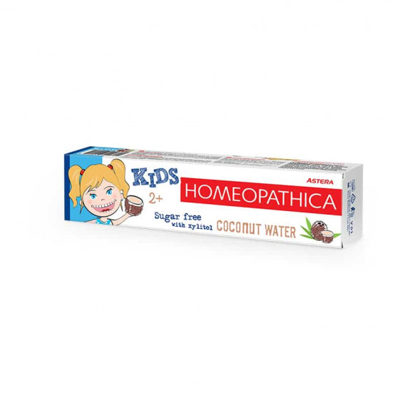 Pasta de dinți Homeopathica Copii, Apă de cocos 2+, tub de plastic, 50 ml Astera 264859 4