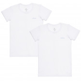 Set de bumbac din două tricouri pentru bebeluși, alb Chicco 264911 