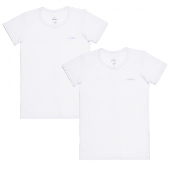 Set de bumbac din două tricouri pentru bebeluși, alb Chicco 264911 